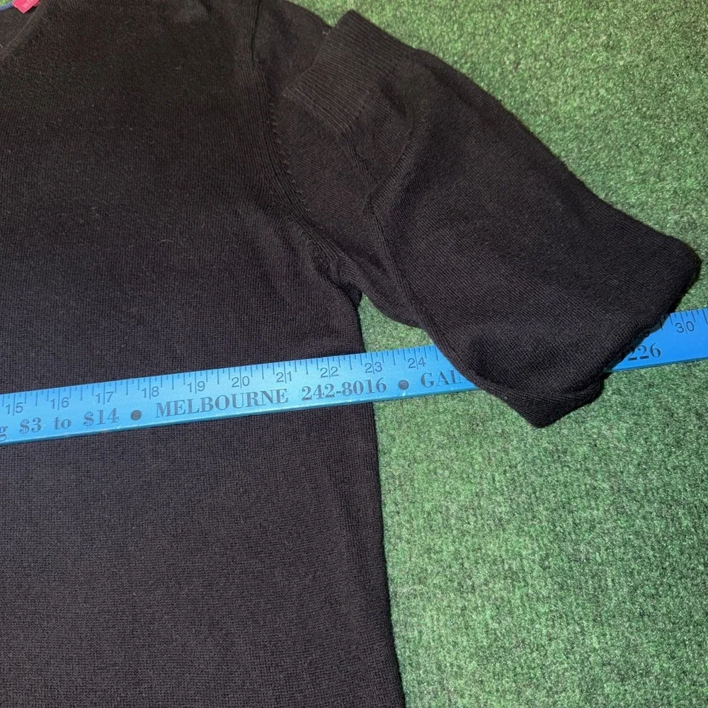 Tommy Bahama V Neck Black Cotton/Cashmere Blend Pullover Sweater Size Large R3